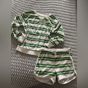 Green and White Striped Kids  Set